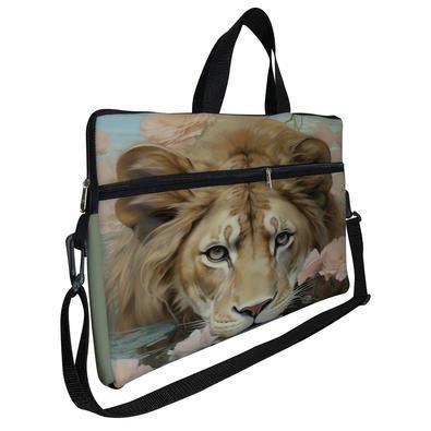 Case Capa Maleta Premium Para Notebook Laptop De 15,6 Com Alça De Mão Alça De Ombro E Zíper Lateral - Leão