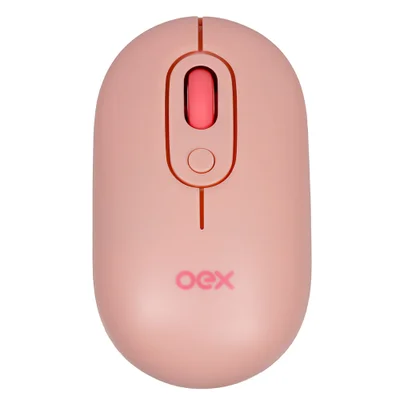 Mouse Sem Fio Bluetooth/wireless Ms604 Oex Retro Rosa