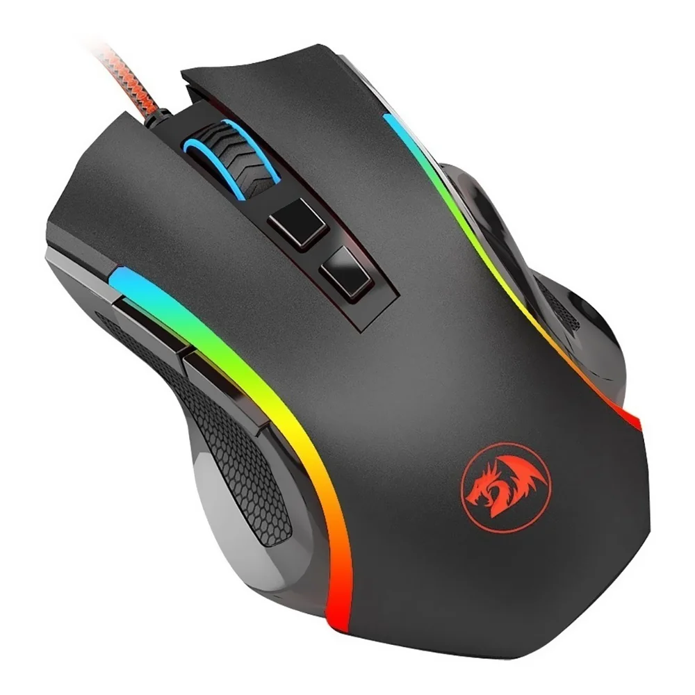 Imagem 2 de 3 do produto Mouse Gaming Redragon Griffin M607, Com Fio, 7200DPI Ajustável, 6 Botões, RGB, Preto
