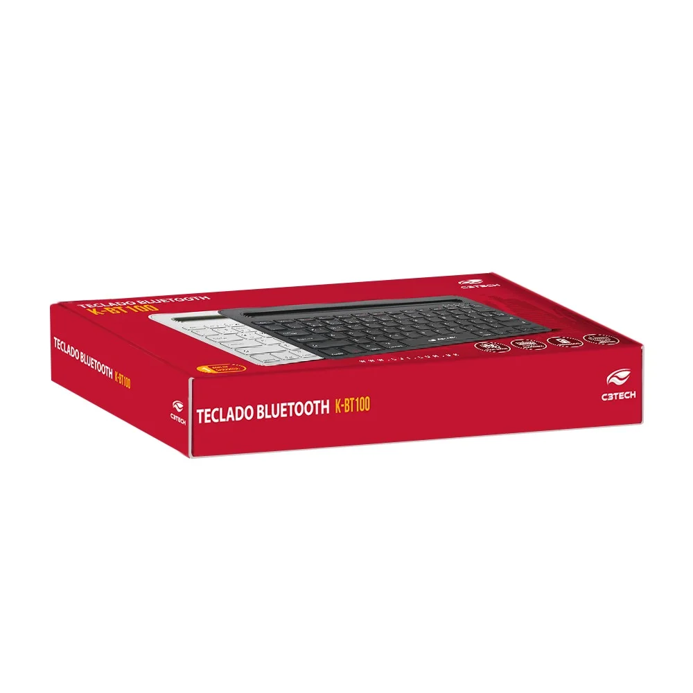 Imagem 5 de 5 do produto Teclado C3tech Multi-device Rc/bt K-bt100bk S/fio Teclas Baixas - Preto