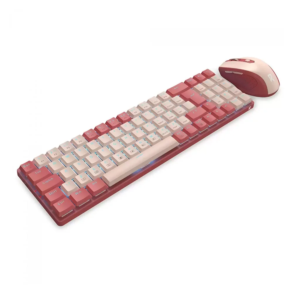 Imagem 2 de 4 do produto Kit Teclado E Mouse Gamer Redragon Mecânico Usb Bs-8772 - Rosa