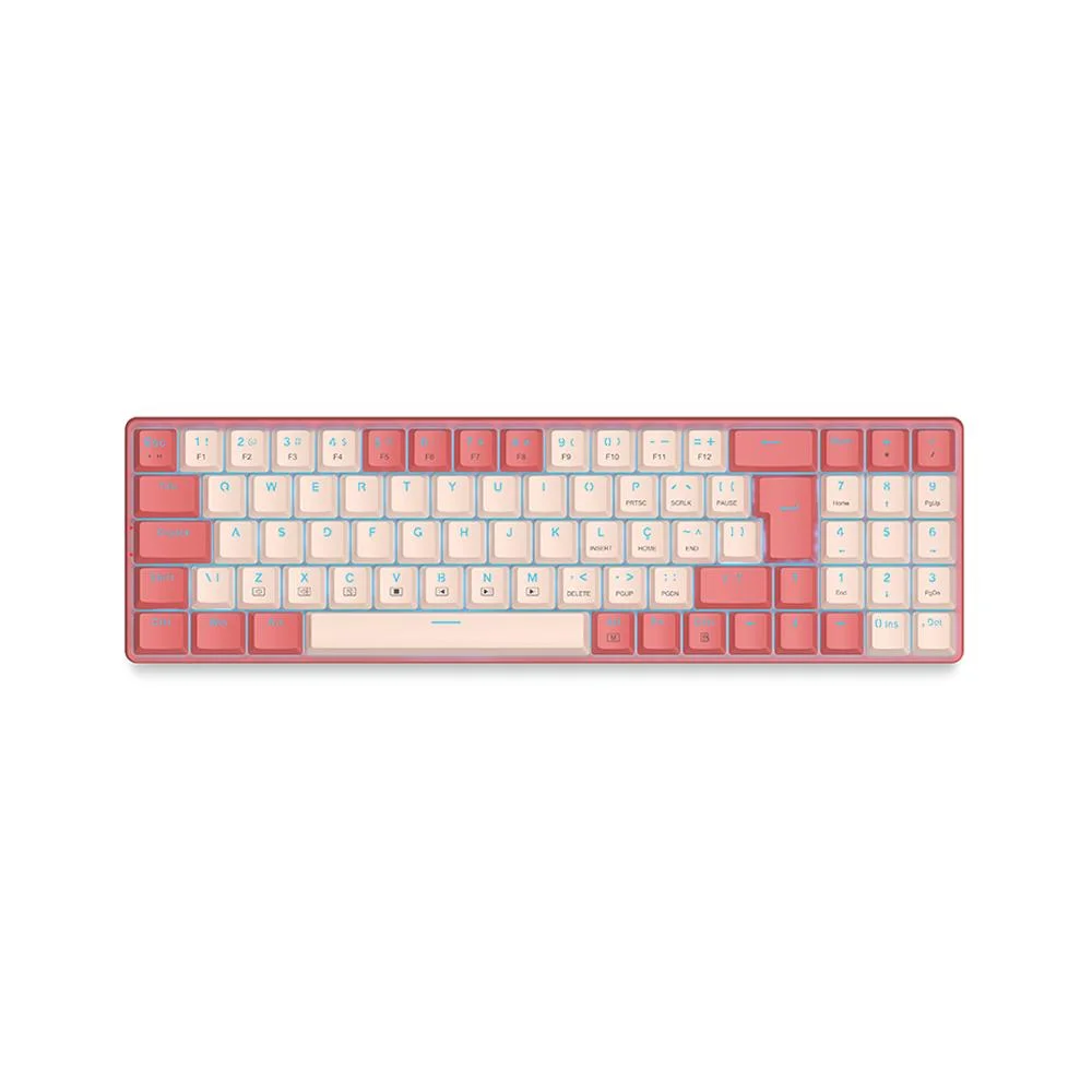 Imagem 3 de 4 do produto Kit Teclado E Mouse Gamer Redragon Mecânico Usb Bs-8772 - Rosa