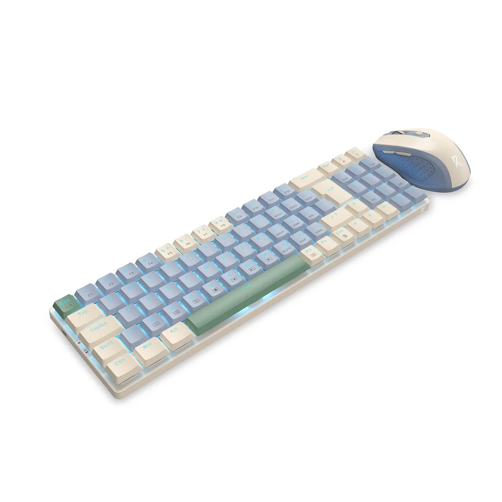 Imagem 4 de 4 do produto Kit Teclado E Mouse Gamer Redragon Mecânico Usb Bs-8772 - Azul E Creme