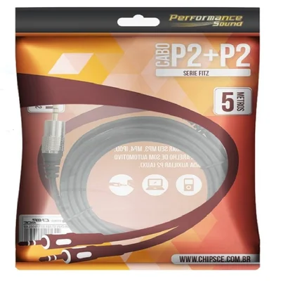 Cabo P2 Fitz - P2 + P2 Estereo Plug Metal - 5m