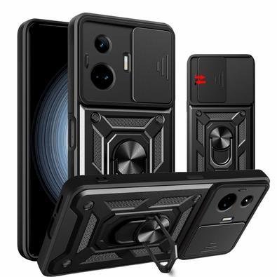 Capa Para Realme Gt3 - Protetora Resistente Militar Anti Impacto Queda Armadura Cor:preto