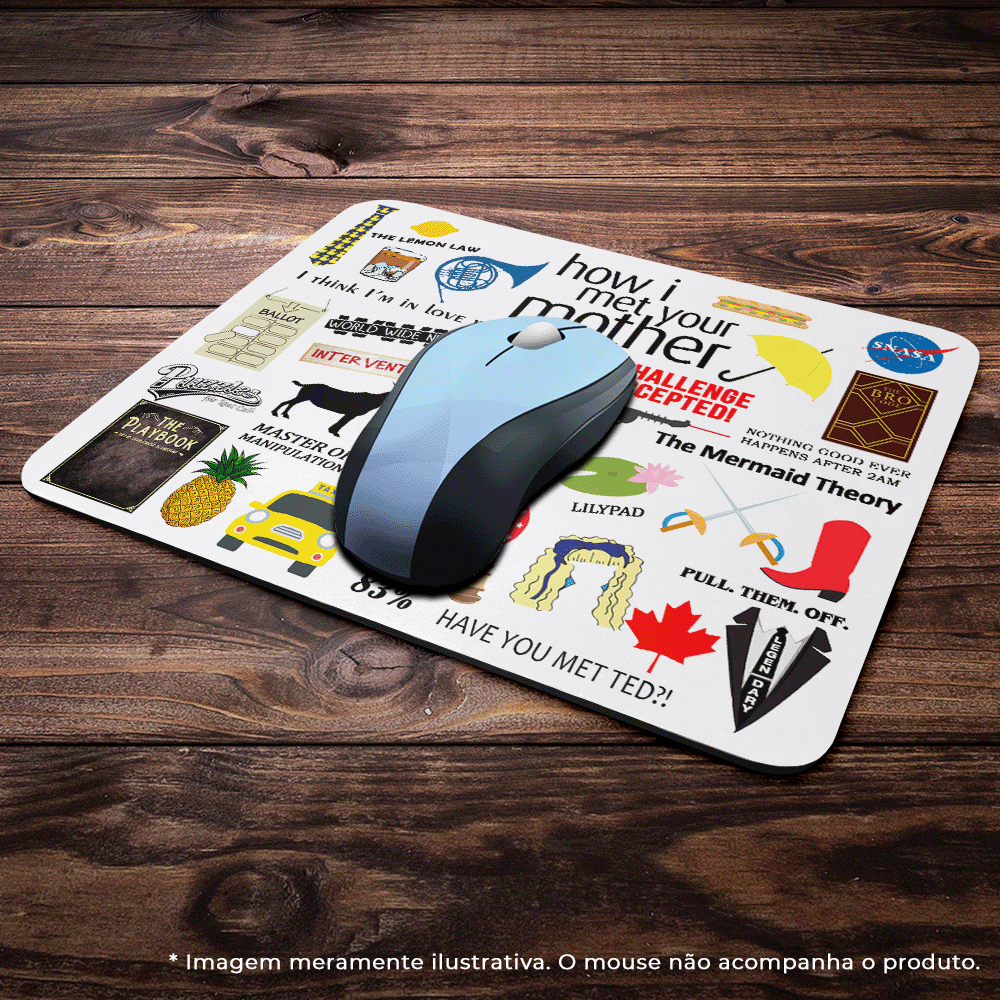 Imagem 3 de 3 do produto Mouse Pad Geek Icons Moments White - How I Met Your Mother