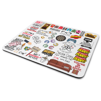 Mouse Pad Geek Icons Moments White - The Big Bang Theory