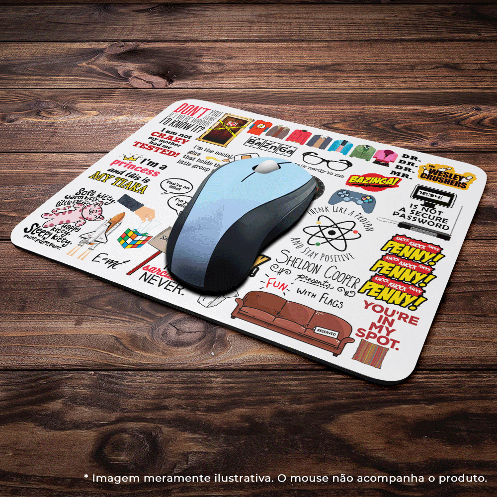 Imagem 3 de 3 do produto Mouse Pad Geek Icons Moments White - The Big Bang Theory
