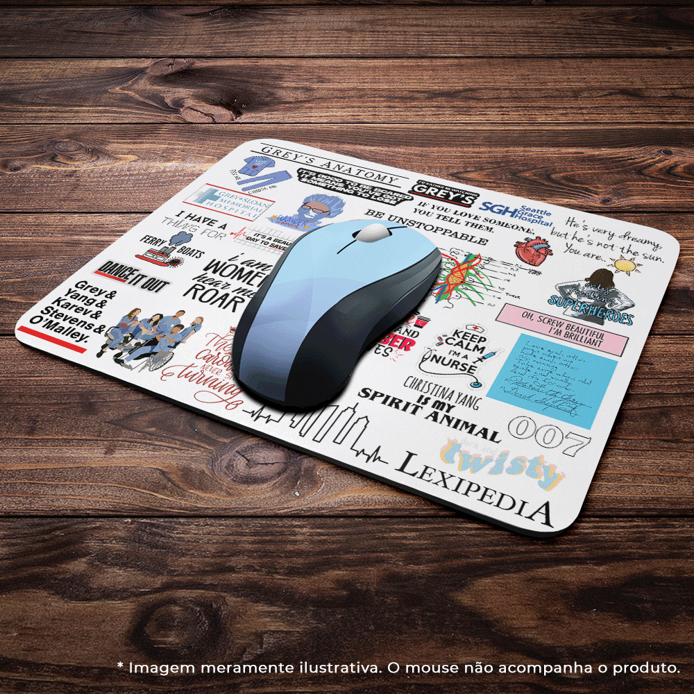 Mouse Pad Geek Icons Moments White - Grey's Anatomy