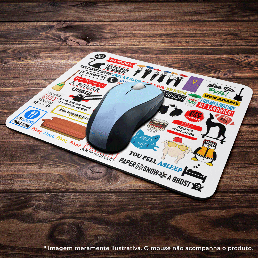 Imagem 3 de 3 do produto Mouse Pad Geek Icons Moments White - Friends