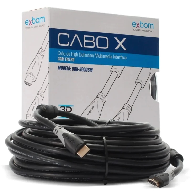 Imagem 3 de 3 do produto Cabo HDMI 20m Blindado 4k Ultra Hd Com Filtro E Sem Malha