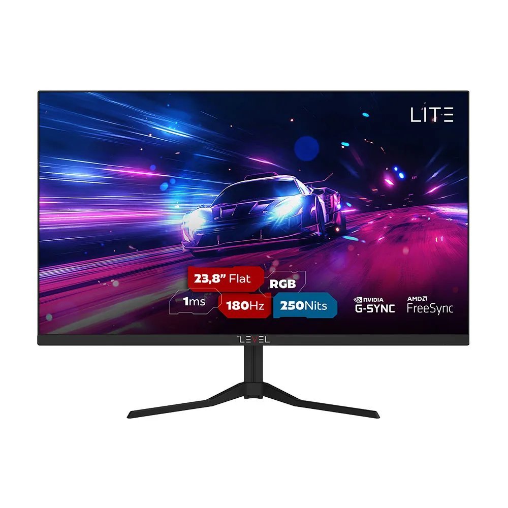 Monitor Gamer Level Lite 23.8" ELED Full HD, 180Hz, 1Ms, Painel IPS, Freesync & G-Sync, Preto - L2411su