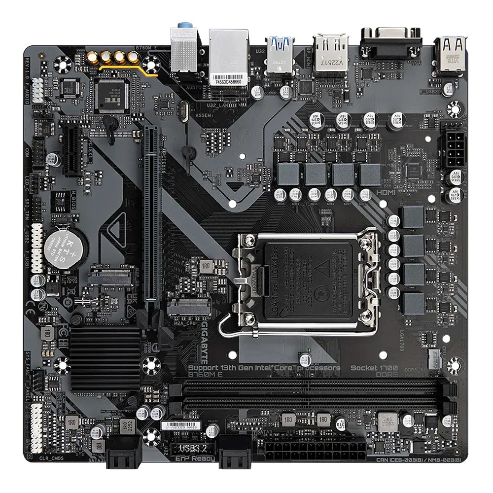 Placa Mãe Gigabyte B760m e Ultra Durable para Intel 1700, DDR5, Matx Rev. 1.0 Placa Mãe Gigabyte B760m e Ultra Durable para Intel 1700, DDR5, Matx Rev. 1.0