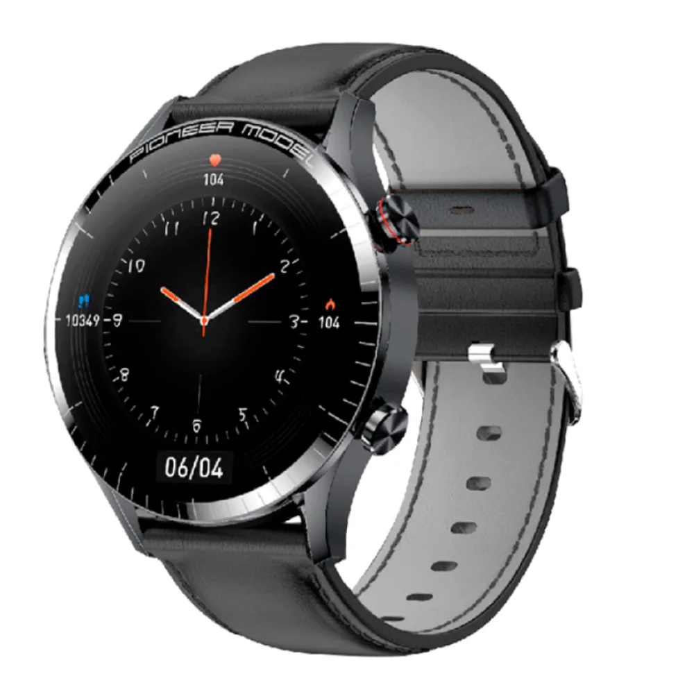 Smartwatch Level Lvw50 Tela AmoLED De 1.3" Compatível Com Ios E Android Gps Notificações Ligação Cor:black Couro