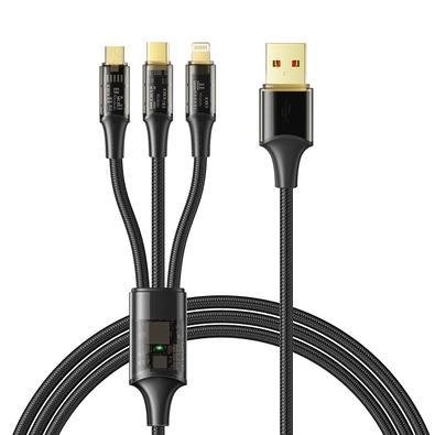Cabo Carregador 3in1 Lightning Tipo C Micro Usb 65w/6a 1,2m
