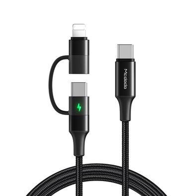 Cabo Carregador 2 Em1 Lightning E Tipo C/tipo C 60w/3a 1,2m