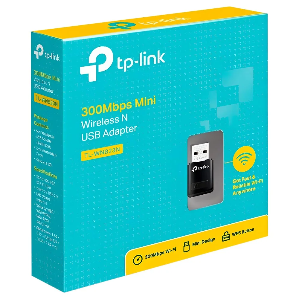 Imagem 2 de 3 do produto Adaptador Usb Wireless Tp-link Tl-wn823n 300 Mbps Nano
