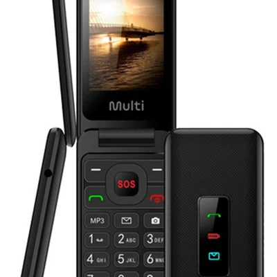 Celular Flip Vita 4g Multi Botão Sos P9227 Cor:preto