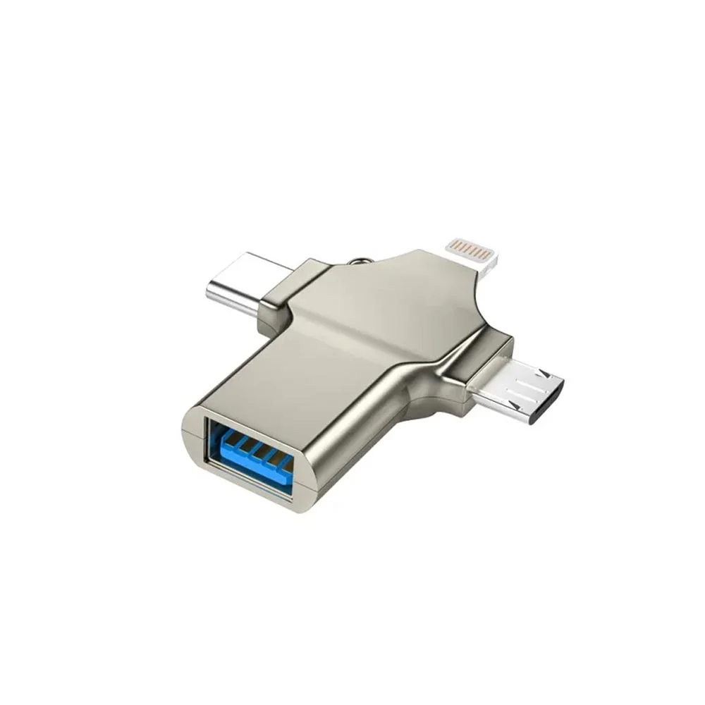 Otg 3 Em 1 Lightning, micro adaptador, Tipo C, Iphone Android