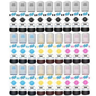 Kit 27 Refil Haddaway Store T544 70ml L3110 L3250 L3150 B Y C M