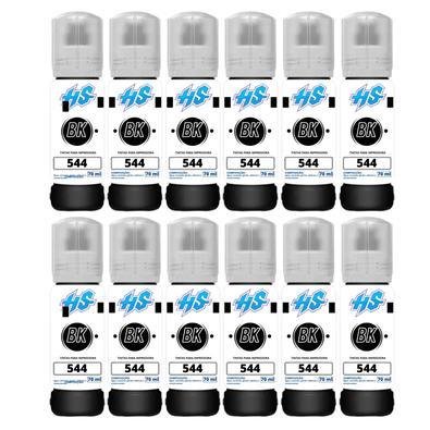 Kit 12 Refil Haddaway Store T544 70ml L3110 L3250 L3150 Preto