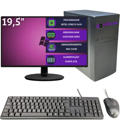 PC OFFICE DreamComputers COMPLETO INTEL CORE i5, 16GB SSD 512GB, MONITOR 19.5"