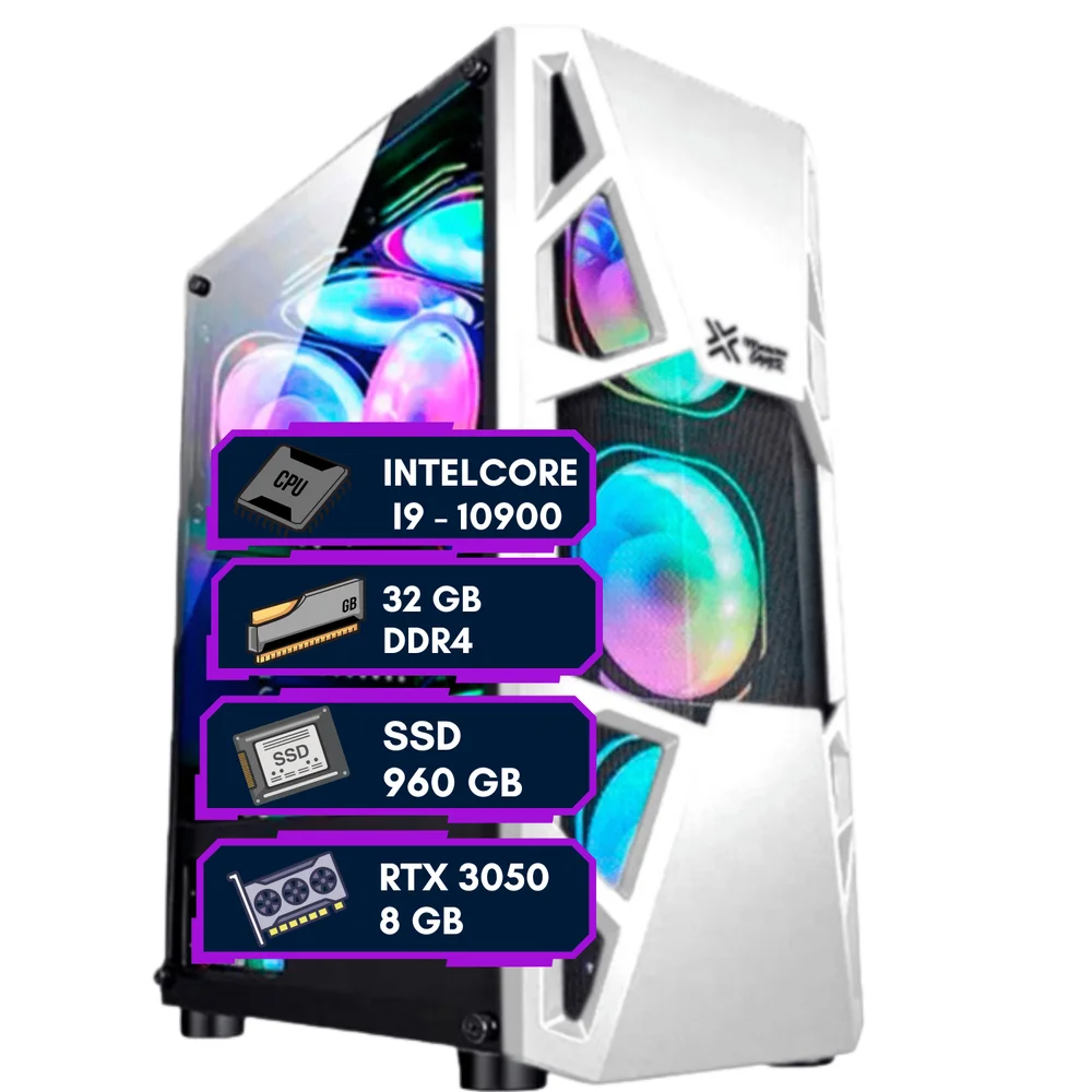 PC GAMER Balão.info i9 10900, 32GB RAM, SSD 960GB, RTX 3050 8GB