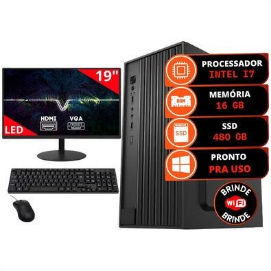 i7+新品SSD256GB+HDD1TB+16GBメモリ/Wi-Fi/BT Computador Desktop, Intel Core I7 7 Geração, 16GB RAM, HD SSD