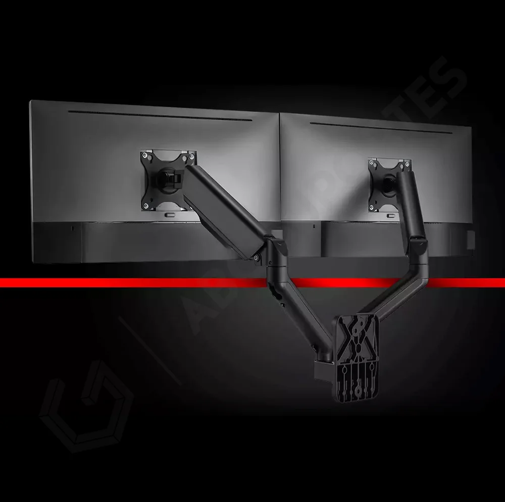 Imagem 3 de 5 do produto Suporte Articulado De Parede Com Mola E Ajuste De Altura Para 02 Monitores De 17 À 32 " - PCyes Plmsm05a Cor:pre