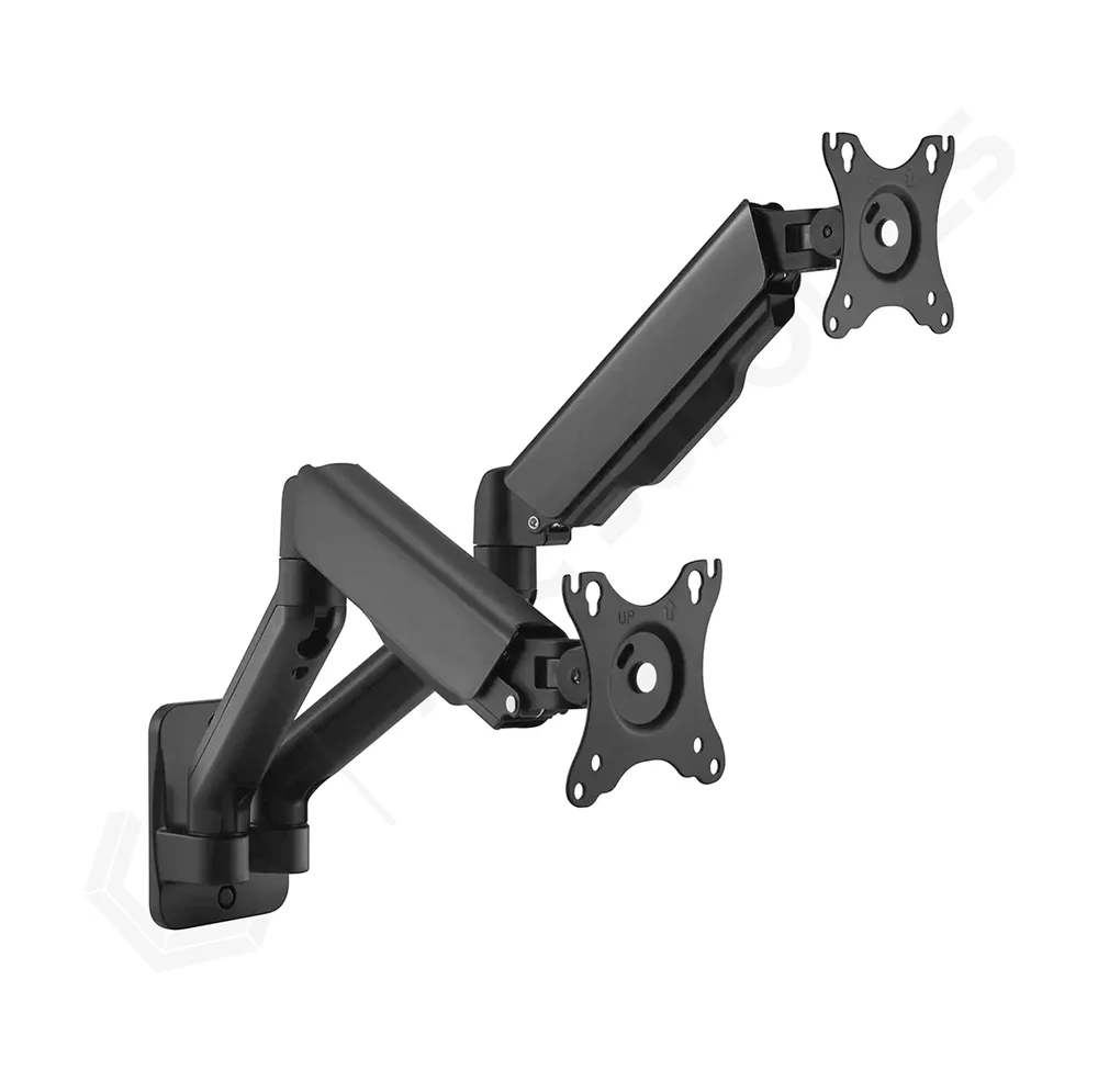Imagem 5 de 5 do produto Suporte Articulado De Parede Com Mola E Ajuste De Altura Para 02 Monitores De 17 À 32 " - PCyes Plmsm05a Cor:pre