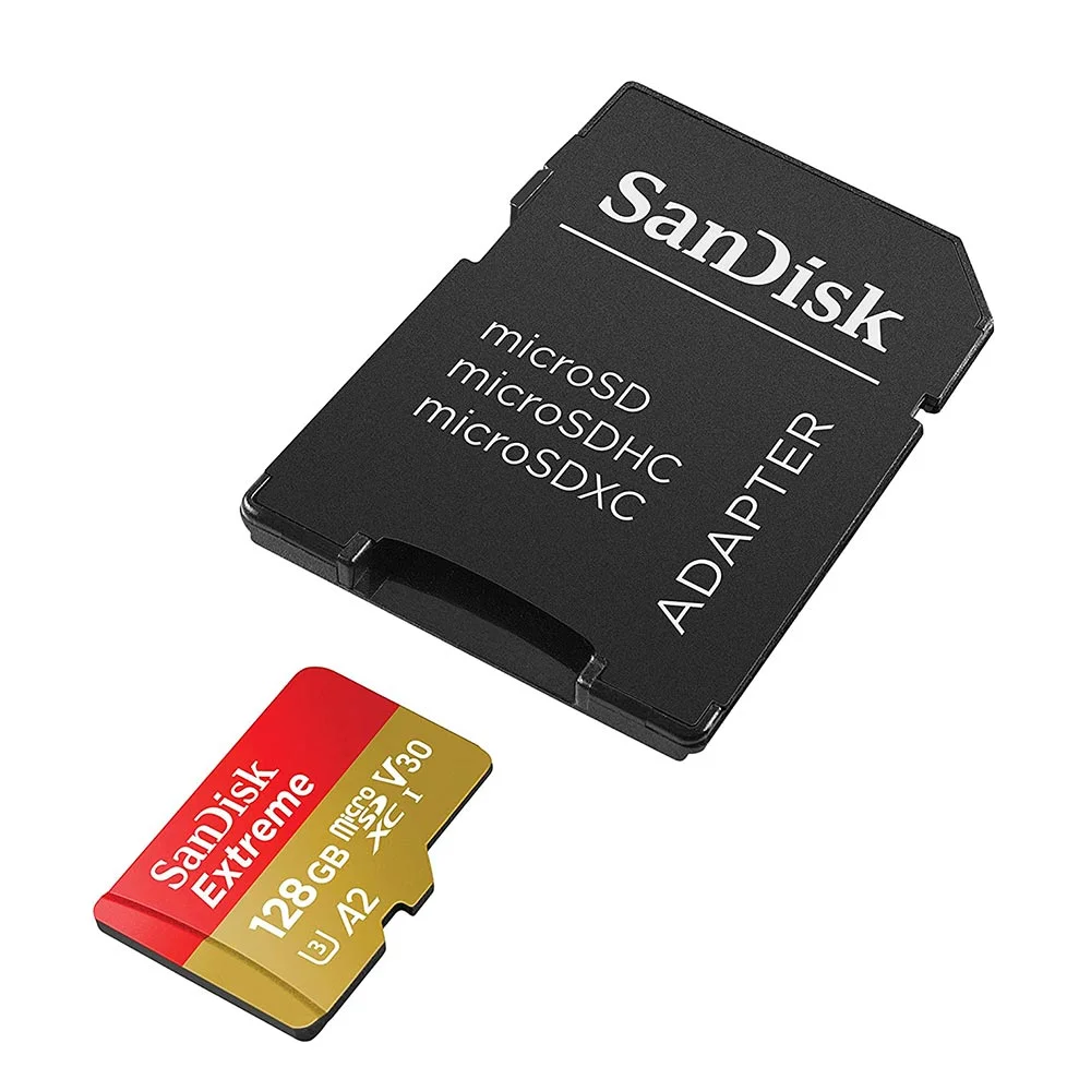 Cartão de Memória Micro SD SanDisk Extreme, 128GB, Velocidade de Transferência de até 190MB/s