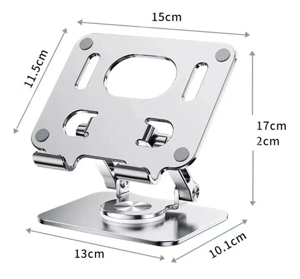 Imagem 2 de 4 do produto Suporte De Mesa Giratório 360° De Alumínio Para Tablet E Ipad