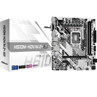 Placa Mãe Asrock H610m-hdv/m.2, D5,  Intel, Chipset H610,  DDR5, LGA 1700, Matx