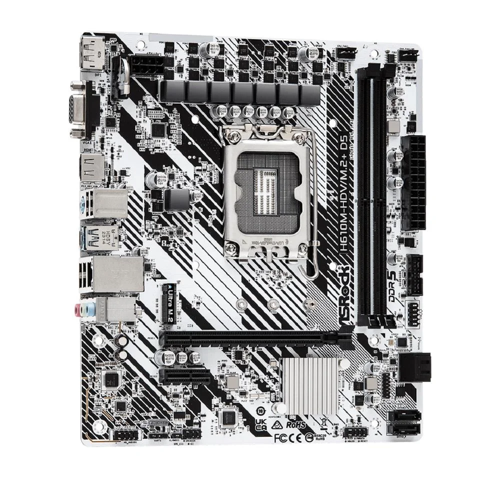 Imagem 4 de 5 do produto Placa Mãe Asrock H610m-hdv/m.2, D5,  Intel, Chipset H610,  DDR5, LGA 1700, Matx