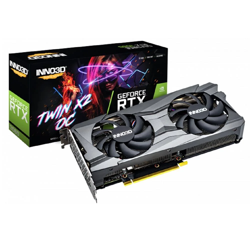 グラフィックボード・グラボ・ビデオカード INNO3D RTX 3060 Ti TWIN X2 LHR Placa De Vídeo RTX 3060 Nvidia Geforce KaBuM