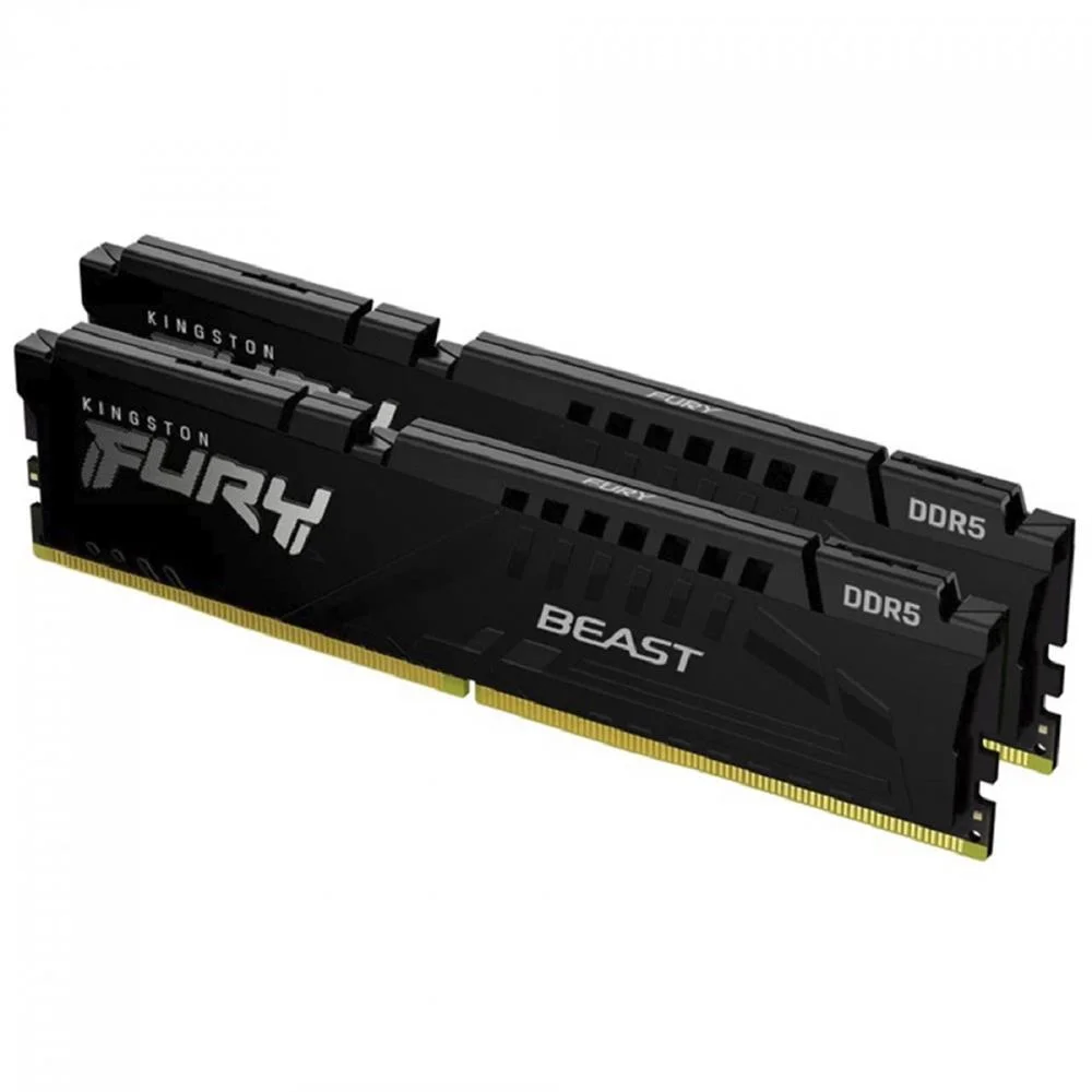 Memória Kingston Fury Beast  16GB 5200mhz 2x8GB DDR5, Preto - Kf552c40bbk2-16