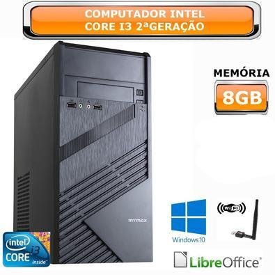 Computador Cpu PC Intel Core I3 2ª Geração - Memória 8 Gb - SSD 120 Gb