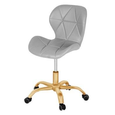 Cadeira Office Eiffel Slim Base Giratória Cinza - Dourado Matte