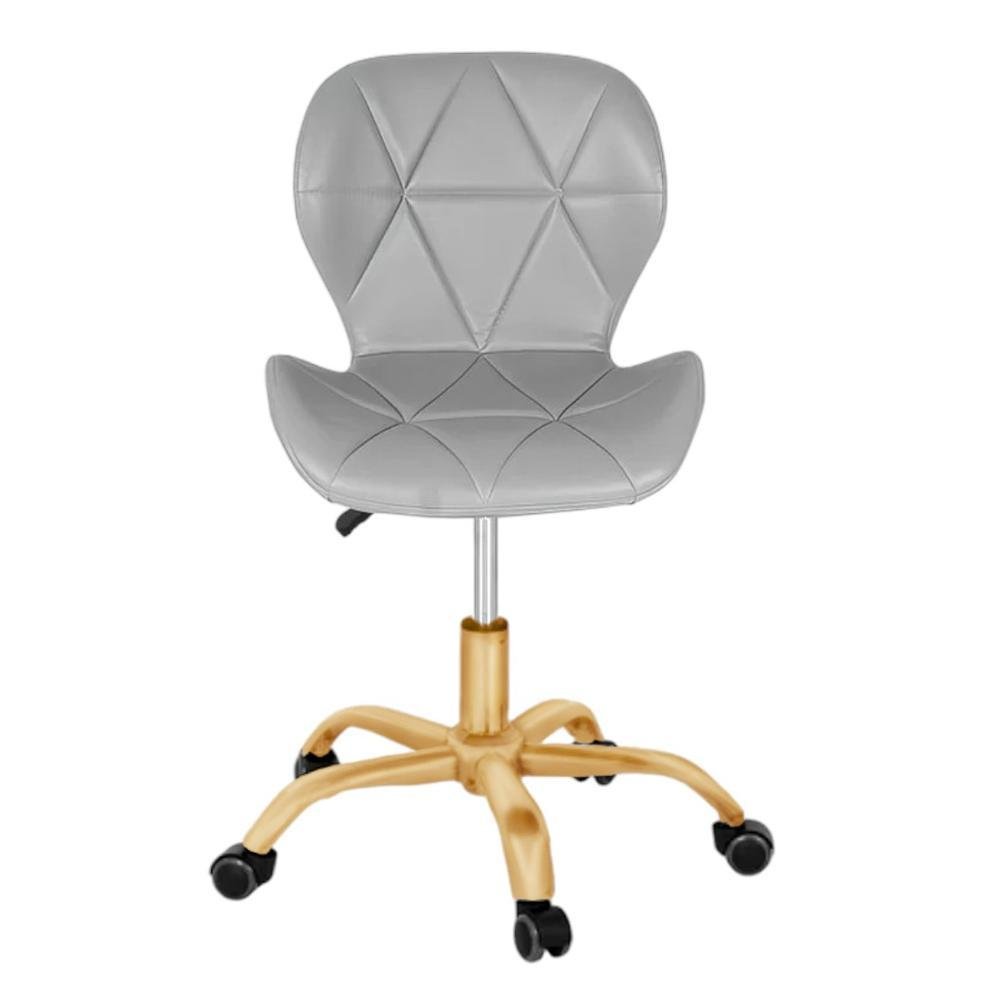 Imagem 2 de 4 do produto Cadeira Office Eiffel Slim Base Giratória Cinza - Dourado Matte