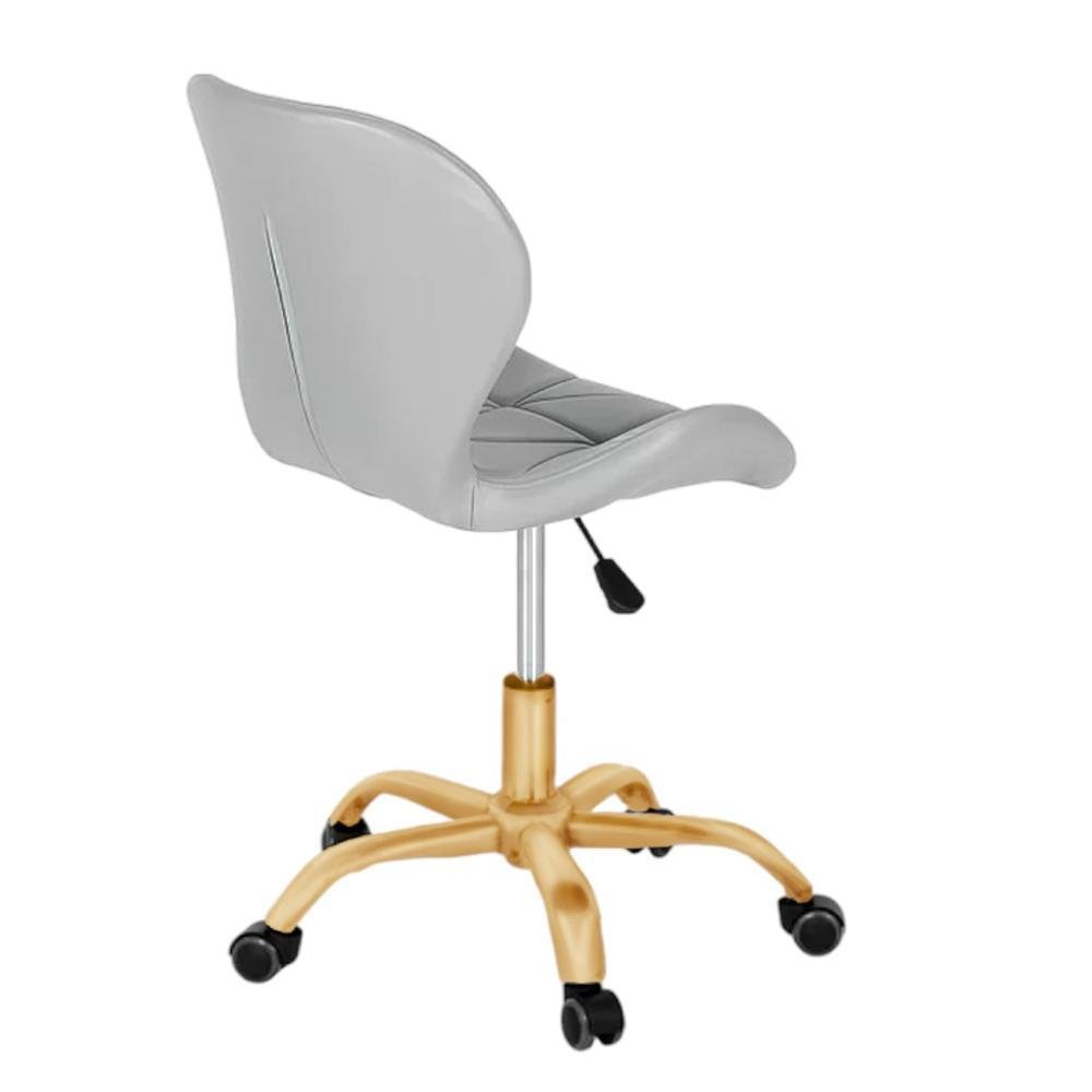 Imagem 3 de 4 do produto Cadeira Office Eiffel Slim Base Giratória Cinza - Dourado Matte