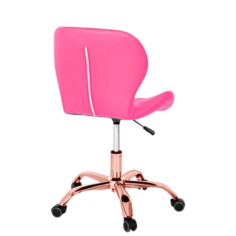 Imagem 2 de 5 do produto Cadeira Office Eiffel Slim Base Giratória Rosa - Rose Gold