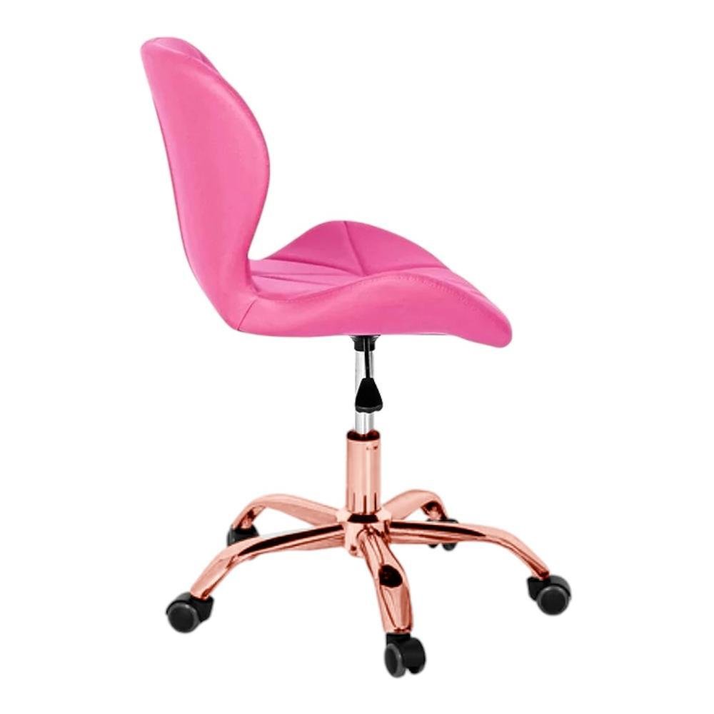 Imagem 3 de 5 do produto Cadeira Office Eiffel Slim Base Giratória Rosa - Rose Gold