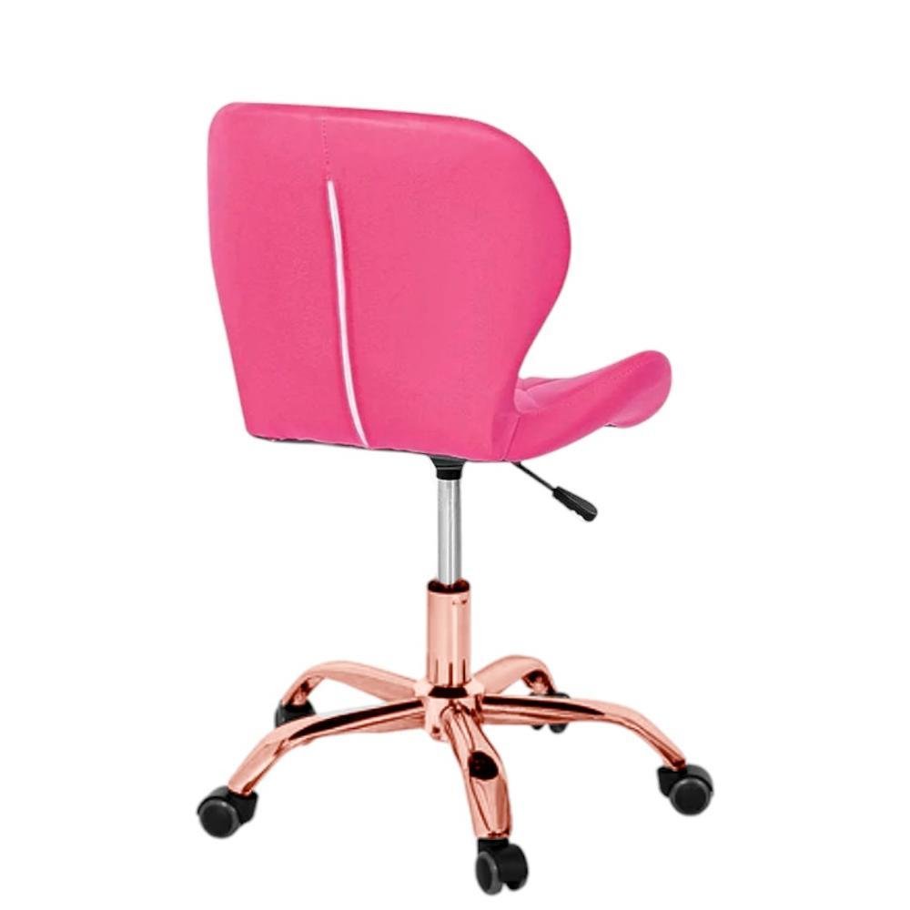 Imagem 5 de 5 do produto Cadeira Office Eiffel Slim Base Giratória Rosa - Rose Gold