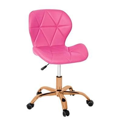 Cadeira Office Eiffel Slim Base Giratória Rosa - Red Gold