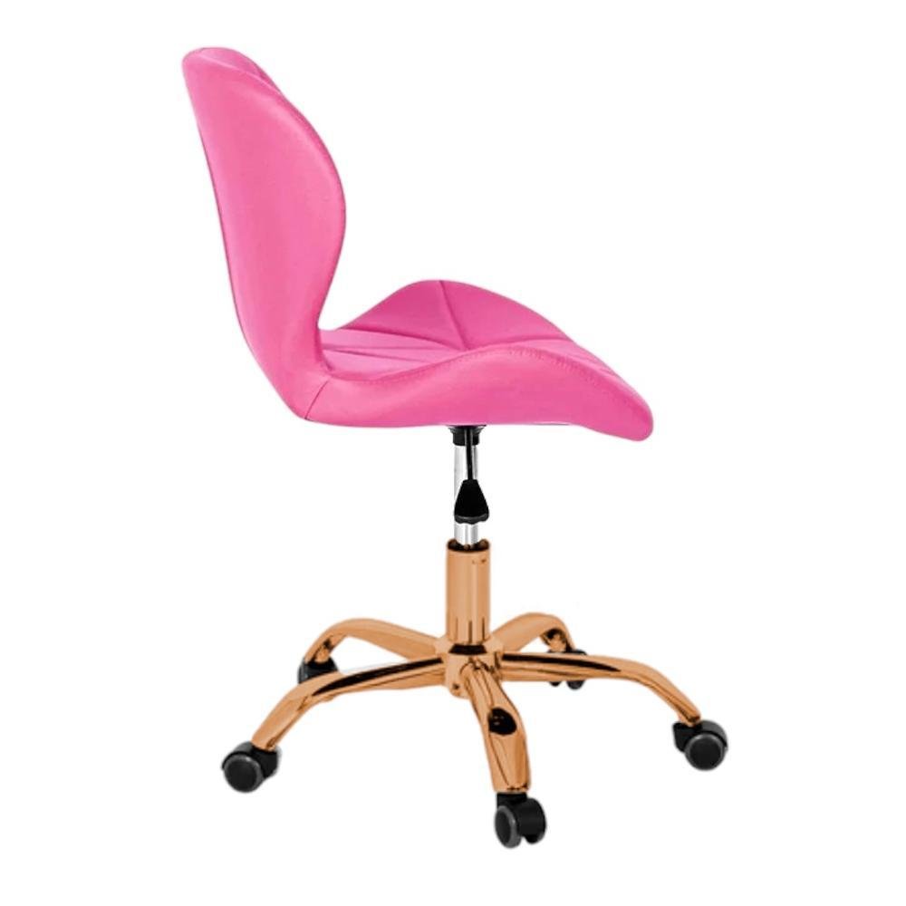 Imagem 2 de 4 do produto Cadeira Office Eiffel Slim Base Giratória Rosa - Red Gold