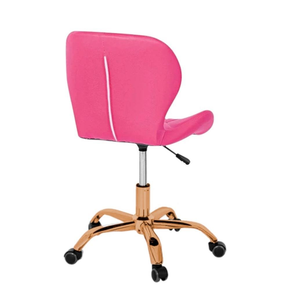 Imagem 3 de 4 do produto Cadeira Office Eiffel Slim Base Giratória Rosa - Red Gold