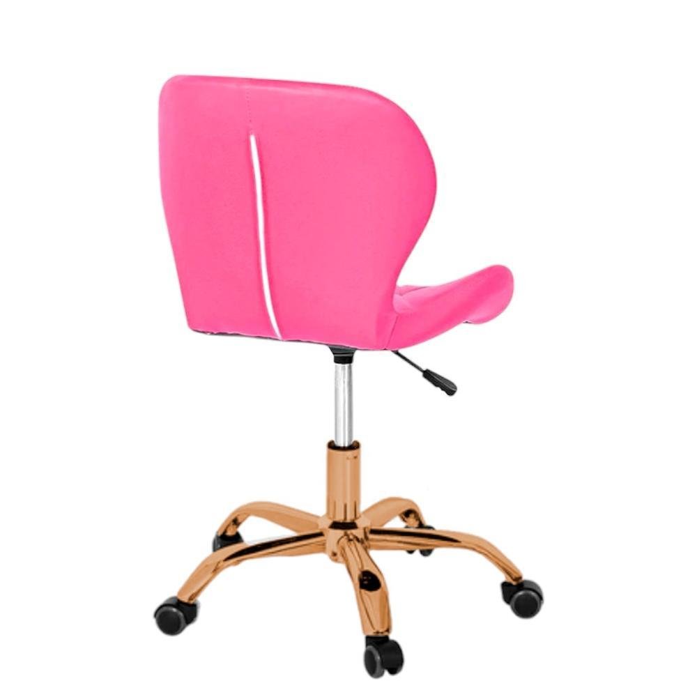 Imagem 4 de 4 do produto Cadeira Office Eiffel Slim Base Giratória Rosa - Red Gold