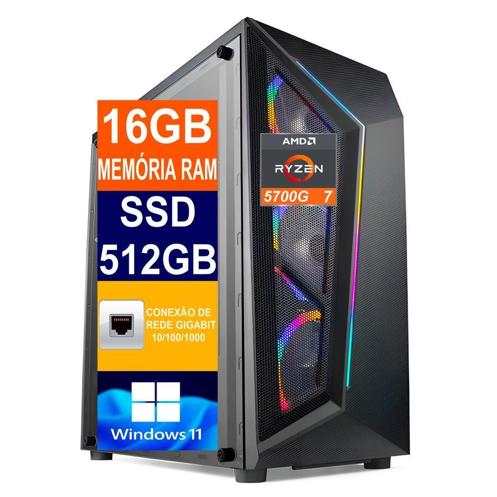 Ryzen7 5700G 16GB 512GB Windows11 PRO HAJAAN Gaming Computer