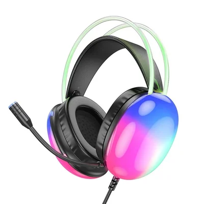 Fone De Ouvido Gamer Com Fio Rainbow, RGB, Delta, Preto - F-5020