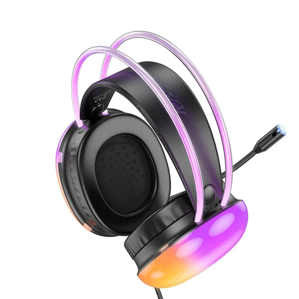 Imagem 2 de 5 do produto Fone De Ouvido Gamer Com Fio Rainbow, RGB, Delta, Preto - F-5020